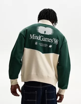 Sudadera con cremallera en contraste