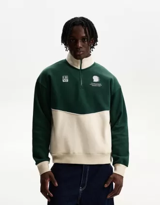 Sudadera con cremallera en contraste