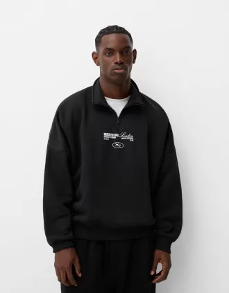 Sudadera deportiva estampada con cremallera