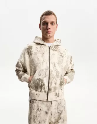Sudadera estampada con cremallera