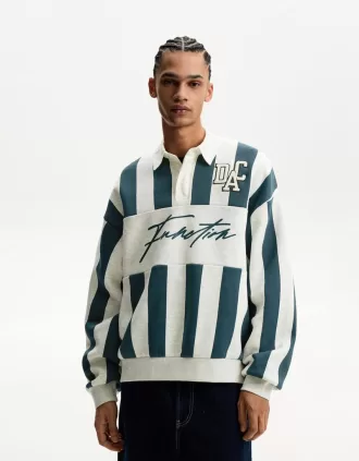 Sudadera estampada con cuello polo