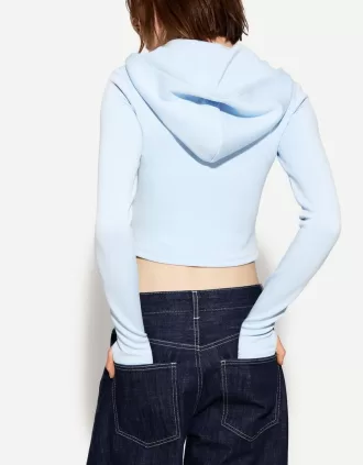 Sudadera modal con capucha y cremallera