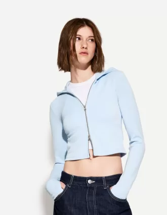 Sudadera modal con capucha y cremallera