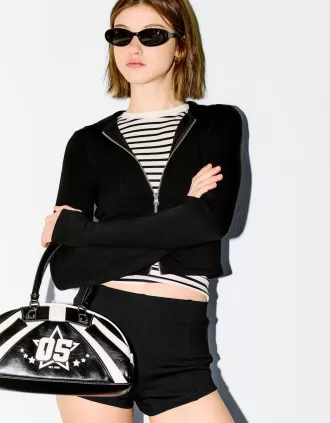 Sudadera modal con capucha y cremallera