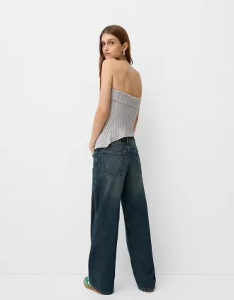 Top bandeau con abertura lateral