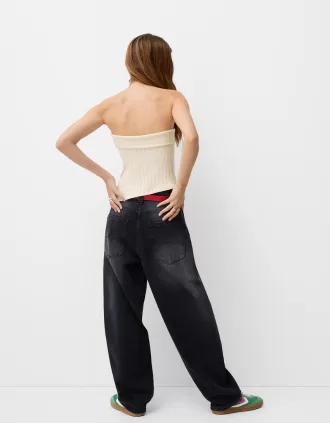Top bandeau con abertura lateral