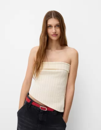 Top bandeau con abertura lateral