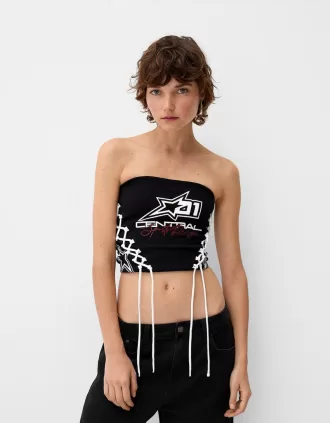 Top bandeau con cordones