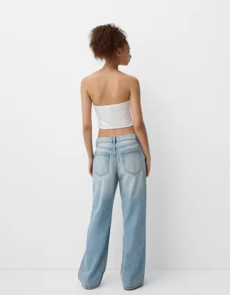 Top bandeau con strass