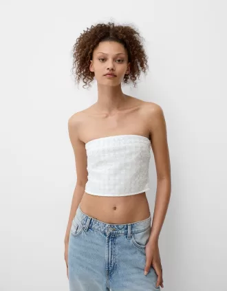 Top bandeau con strass