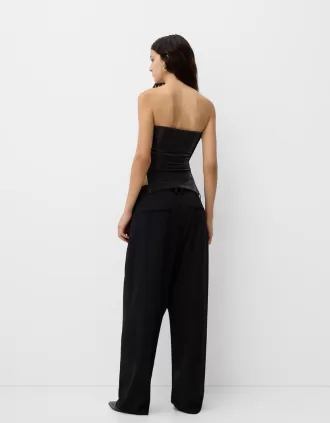 Top bandeau de hilo metalizado con aberturas laterales