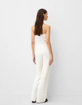 Top bandeau de punto trenzado
