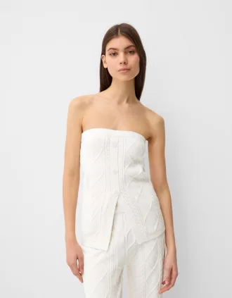 Top bandeau de punto trenzado