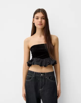 Top bandeau de terciopelo