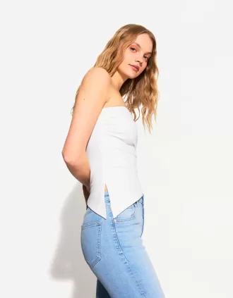 Top bandeau fruncido
