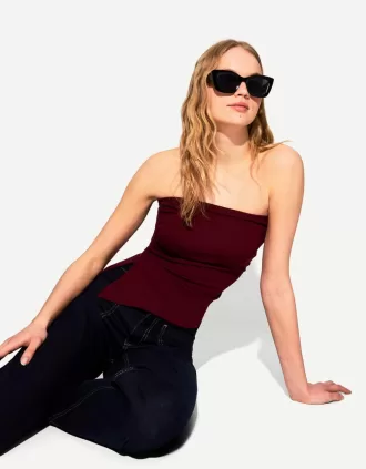 Top bandeau fruncido