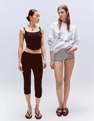 Top corsé con lazos
