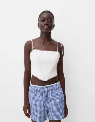 Top corsé de jacquard