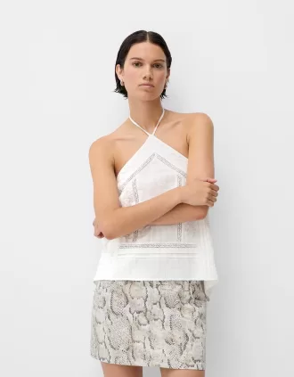 Top halter bordado