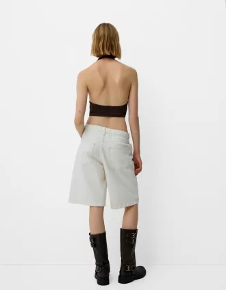 Top halter drapeado