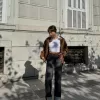 Vaqueros anchos estilo años 90 con dobladillo vuelto