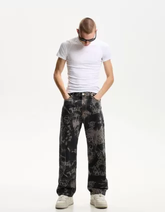 Vaqueros holgados estampados